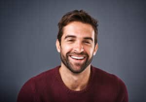 man smiling with Veneers 